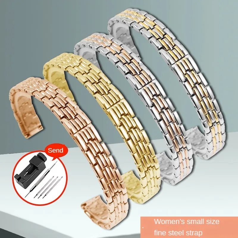 

Ремешок из нержавеющей стали для наручных часов, универсальный маленький цепочка с прямым интерфейсом для различных брендов, 8/10/12/14 мм