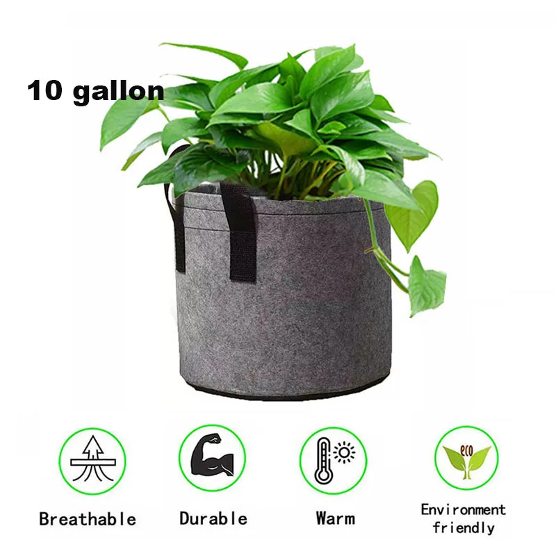 

Planting Bag Grey Potato Fabric Vegetable Growing Pot Garden Tools 10 Gallon Eco-Friendly Grow Container Bags