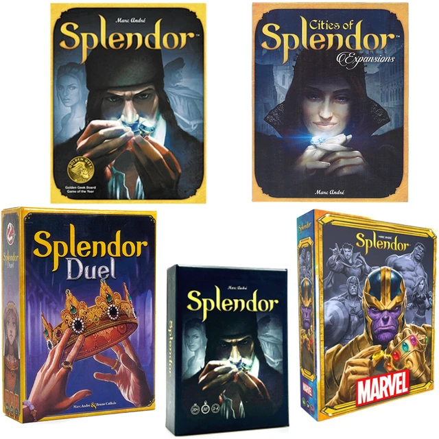 Jeu de société Splendor Marvel Duel pour enfants, cartes à jouer