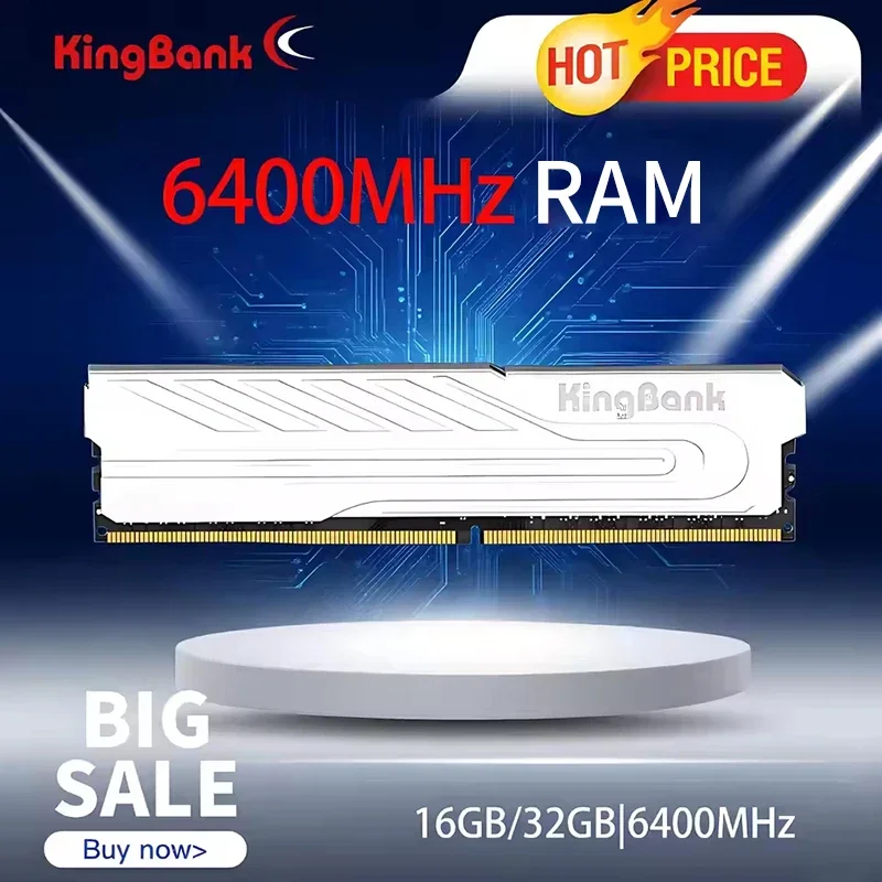 Memória RAM Kingbank DDR5 8GB 16GB 32GB 5600MHz 6000MHz 6400MHz