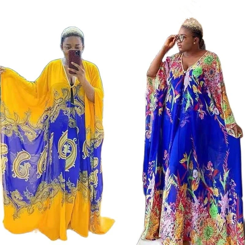 2022 New Fashion Summer African Dresses For Women Two Piece Pant Set Dashiki America Ladies Long Abaya + Pants Suits Dress