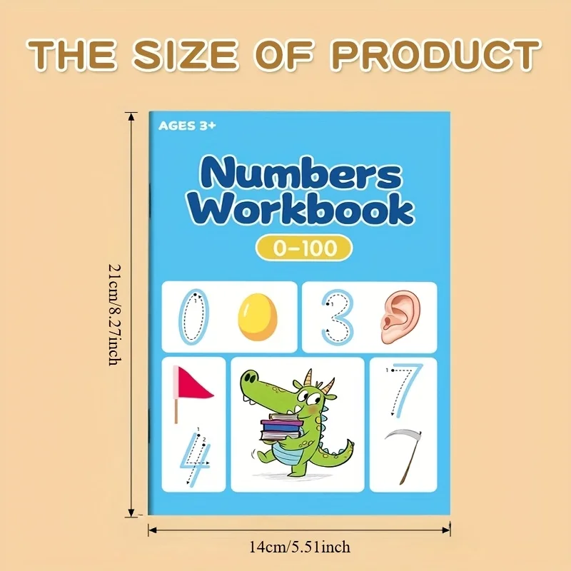 48-Page Children's Exercise Book with Tracing Pages for Numbers 0-100 - Interactive Learning Activities, Home School - Develops Hand-Eye Coordination and Math Skills, Pen Control Writing Practice - 2