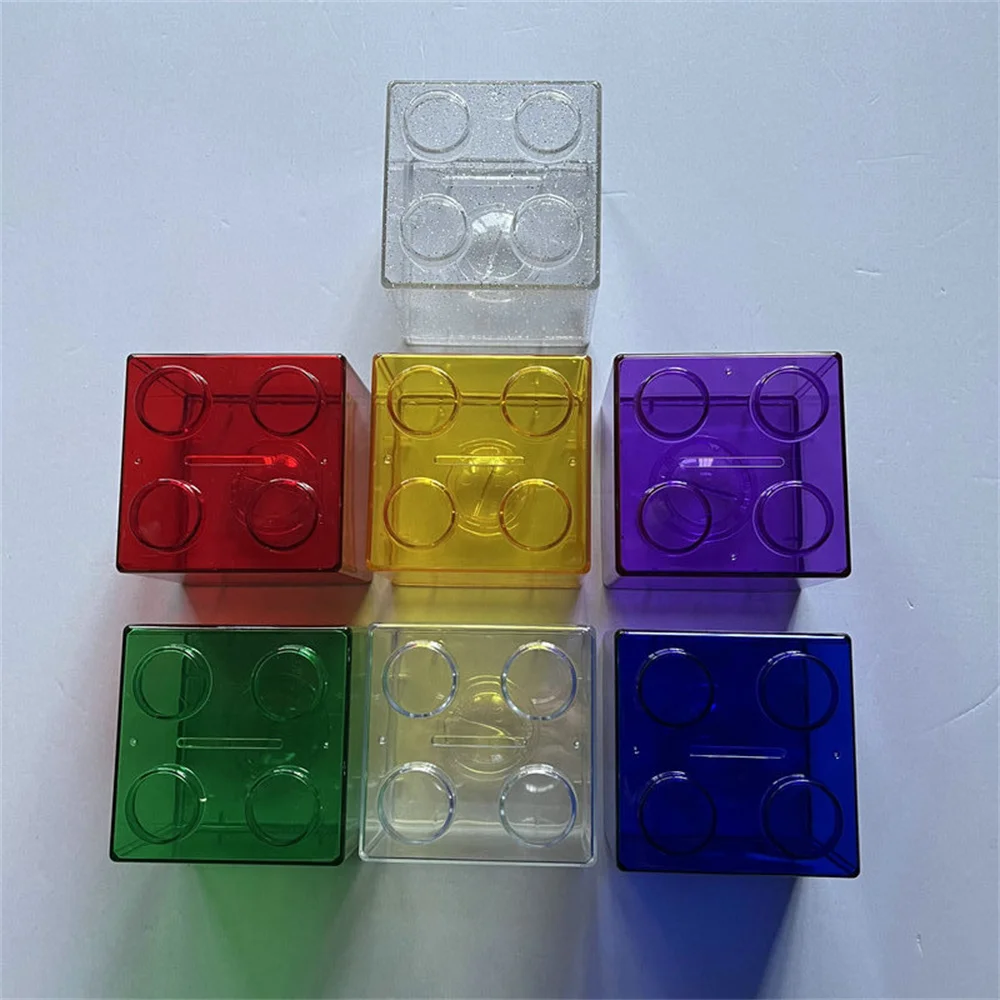 Piggy Bank Money Box Transparent Plastic Blocks Moneybox Piggy Bank For Kids Coin Storage Case Money Box For Children Saving Box
