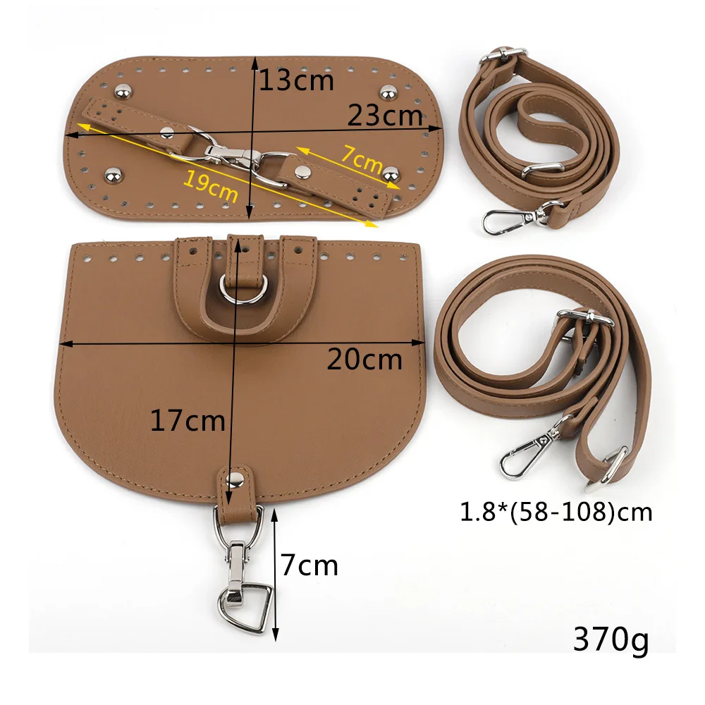 1 Set DIY Handmade Handbag Bag Set Leather Bag Bottoms with Shloulder Straps Women Backpack Braided Hardware Accessories