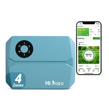 4-Zone Wireless Irrigation Controller Home Garden Lawn Courtyard Smart Sprinkler Controller with Water Hammer Protection EU Plug