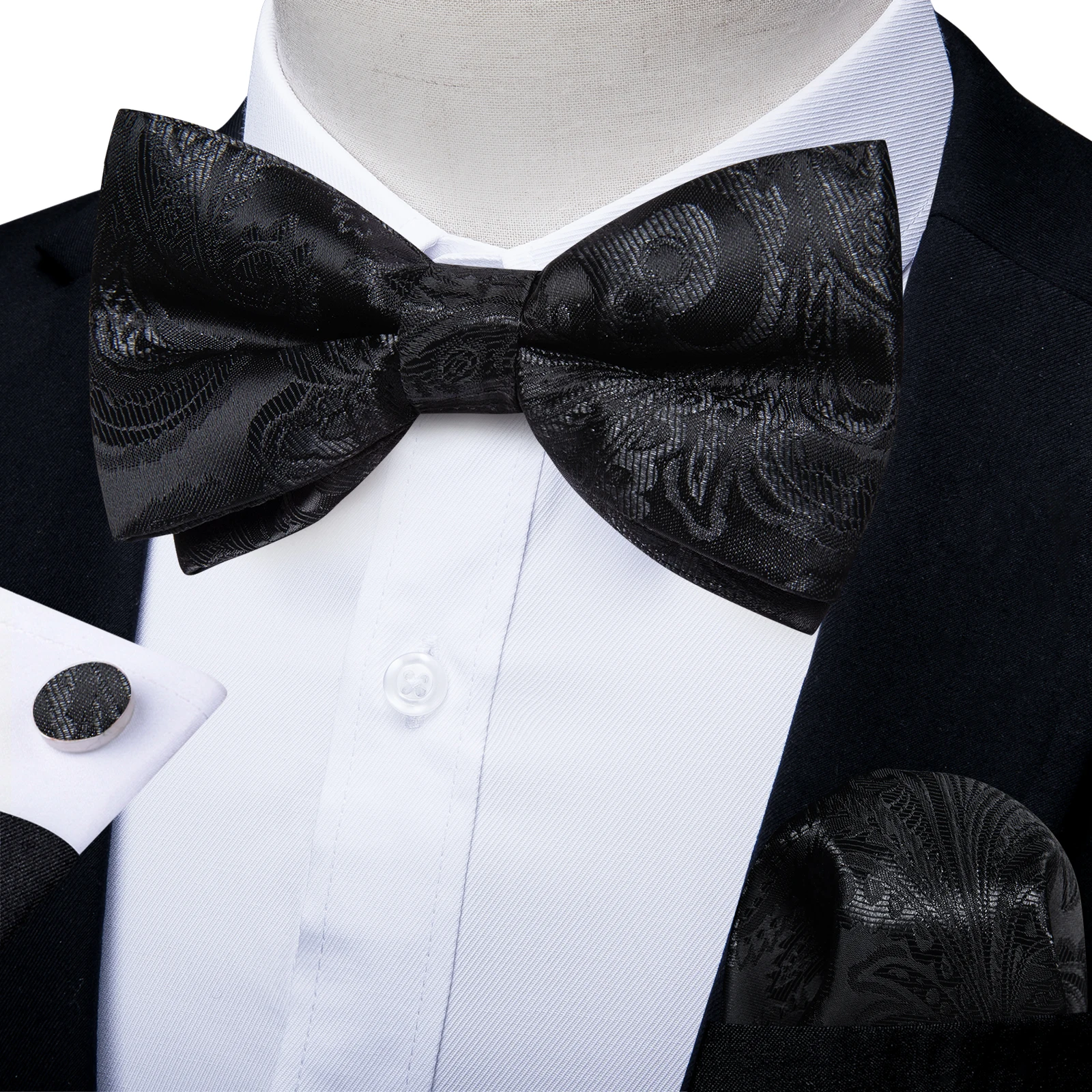 HomeSoGood Papillon Uomo Con Strass E Fiocco, Nero, Taglia Unica Regolabile, Spilla Prelegata Per Matrimoni E Feste Eleganti