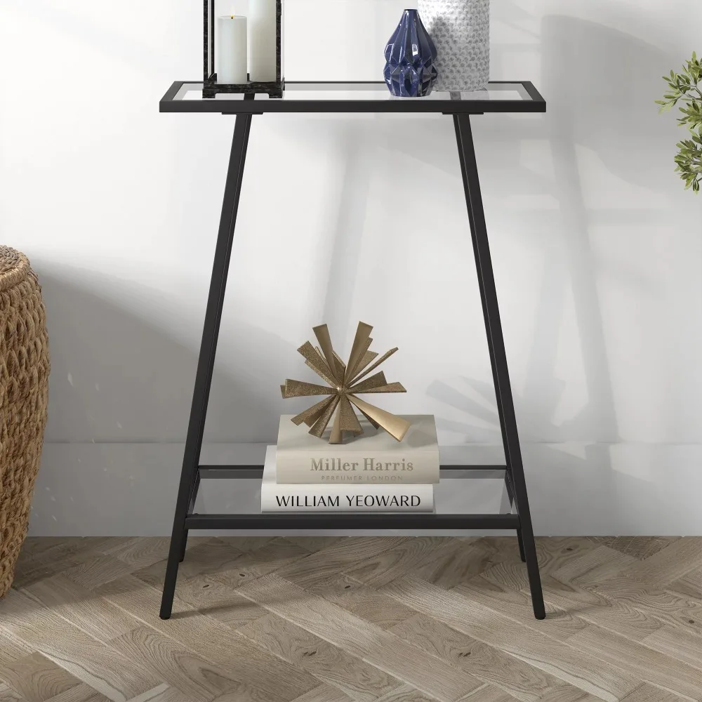 

Industrial 22" Wide Blackened Bronze Console Table