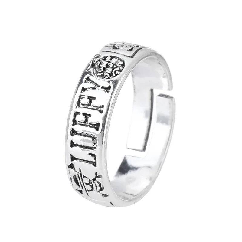 thumbnail image 1 of Anime One Piece Luffy Victory Light accesorios de Metal se pueden ajustar anillo abierto regalos de vacaciones, 1 of 5