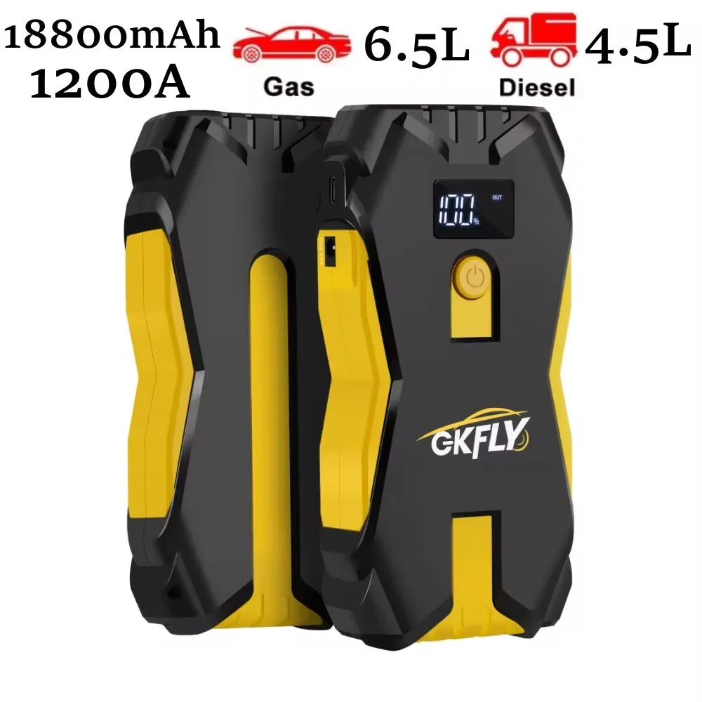 GKFLY 2000A Car Jump Starter Automotive Battery Charger 12V Car Starter Portable Power Bank 18800mAh Powerful Booster