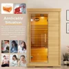 Far Infrared Home Sauna Room for 1 Person, Spa Saunas with Digital Controller, 2 Bluetooth Player, LED Reading Lamp, Saunas 3