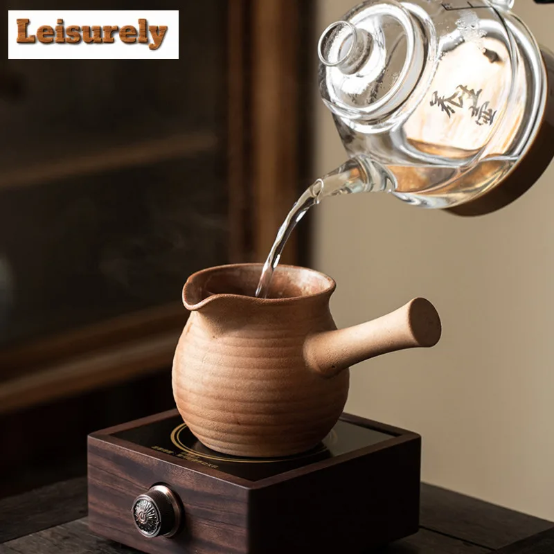 Japanese Style Gilt Iron Glaze Side Handle Teapot Milky Tea Making Filtration Pot Warmer Tea Stove Infuser Kettle Kung Fu Teaset