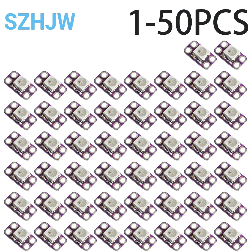 Module LED RGB WS2812B 5V, avec IC intégré, 256 couleurs, taux de balayage 400Hz, lumière Pixel intelligente, 1 à 50 pièces