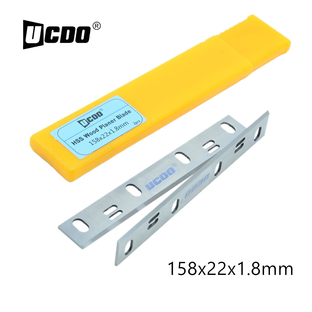 

UCDO 2pcs 158x22x1.8mm HSS Planer Blades for Delta 37-070 37-072 6" Jointer Knives Woodworking Tool Parts