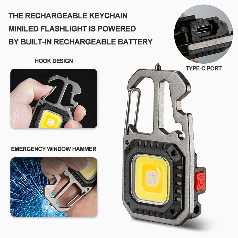 Venta De Mini Linterna Llavero Con Doble Iluminación COB, Con Imán, Batería Recargable Incorporada Y Carga USB. - Banggood Paña Móvil