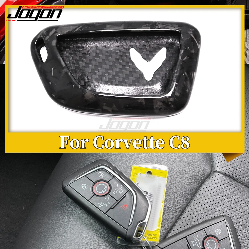 Jogon Carbon Style Key Fob Cover For Chevy Corvette C8 Stingray/Z51/Z06 (2020-2024)