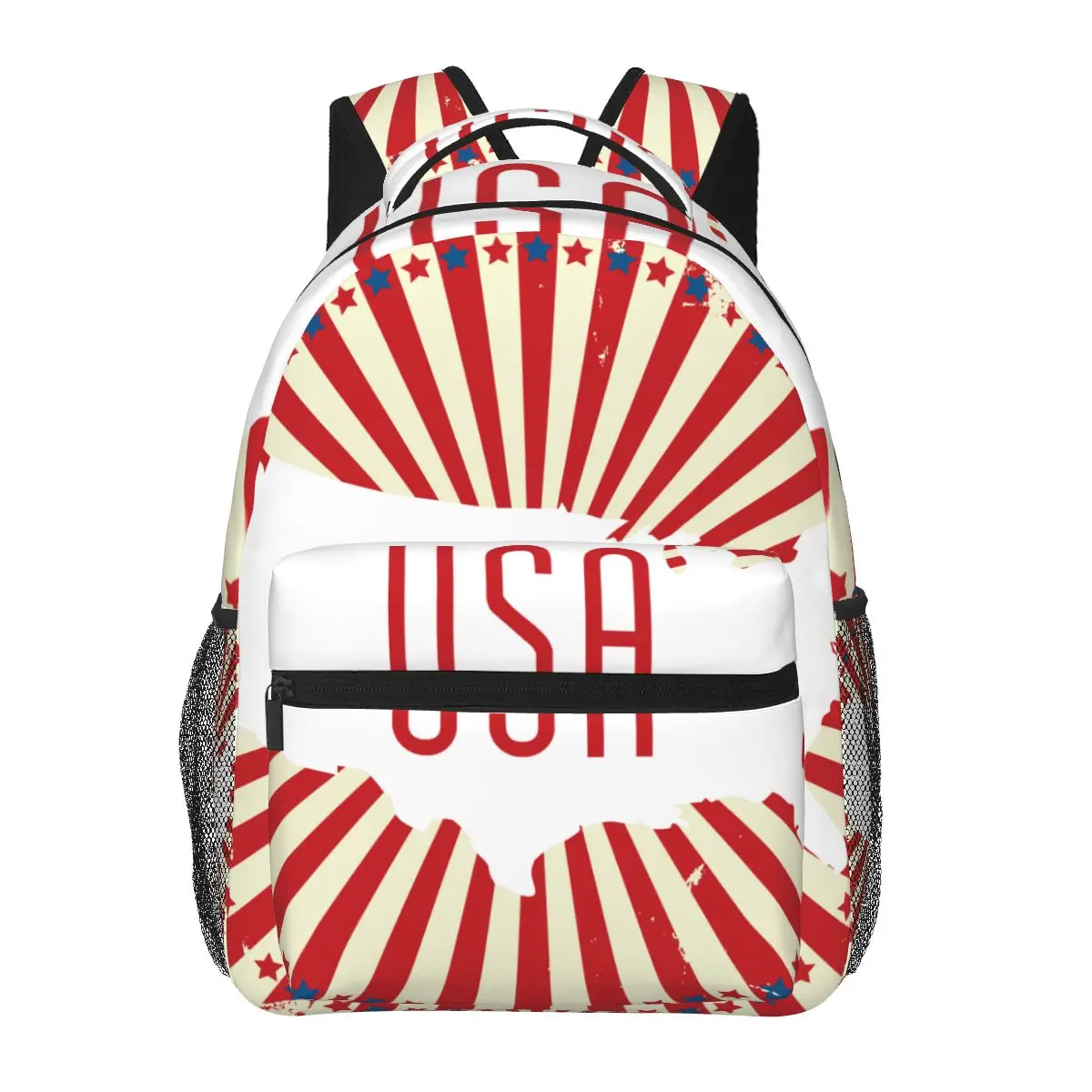 

Women Backpack USA Map With Sunburst Stars Fashion Bag for Women Men School Bag Bookbag Mochila