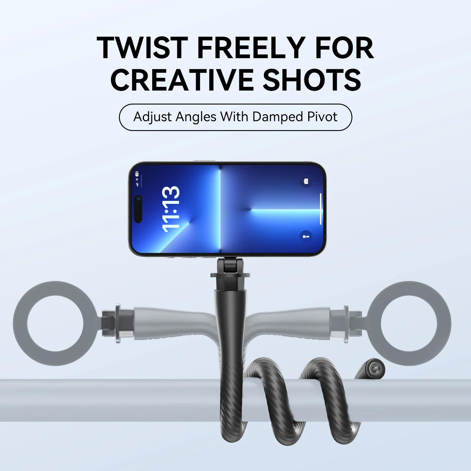 TELESIN Flexible Phone Tripod Mount Clamp Stick Pole Bike Motorcycle Phone Holder Stand for iPhone Android Phones phone tripod flexible phone tripod phone tripod mount phone holder clamp