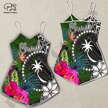 

PLstar Cosmos Newest 3D Print Chuuk Tattoo Women Rompers Polynesia Special Style Short Set Jumpsuit Casual Summer Streetwear A-1