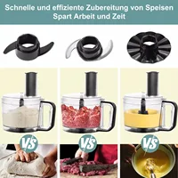 Topstrong 800W 8 en 1 hachoir à viande argenté 3 vitesses robot culinaire de cuisine 6