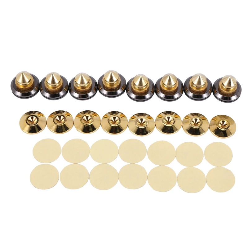 

80 Set Golden-Plated Speaker Spikes, Speaker Stands CD Audio Subwoofer Amplifier Turntable Isolation Feet