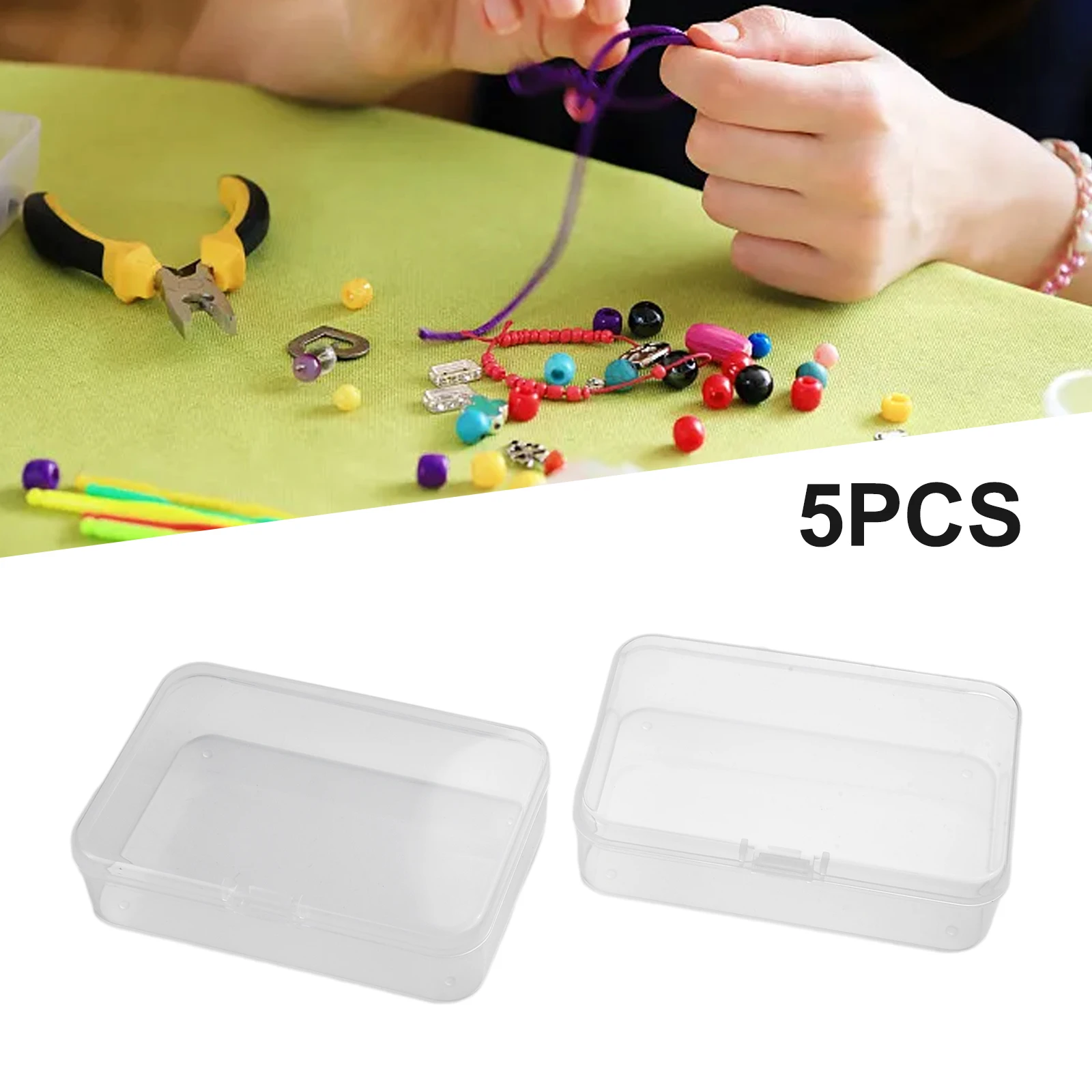 Crafts Neads Organizer Rectangle Case 5pcs Plastic Box Packaging Receiving Storage Container Keeper Transparent