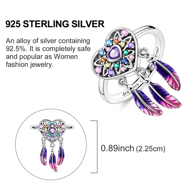 Bague en argent sterling 925 véritable, forme de cœur, trèfle, bijoux pour femmes, cadeau d'anniversaire, de fiançailles
