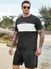New Summer Vacation Leisure Daily 3D Men's Sports Wear Large Round Neck Short sleeved T-shirt Shorts Set Casual Street Clothing 5