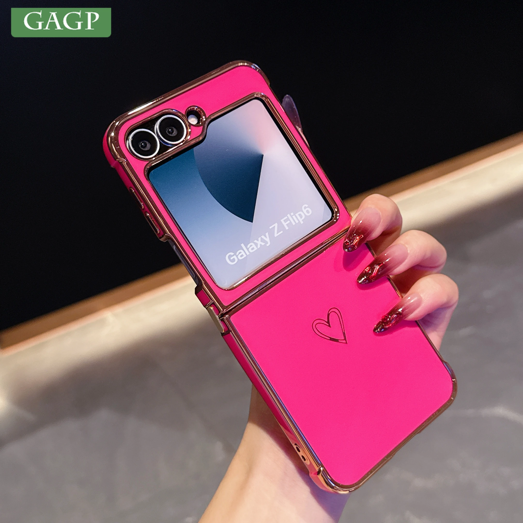 Electroplated Love Heart Glossy Silicone Bumper Case