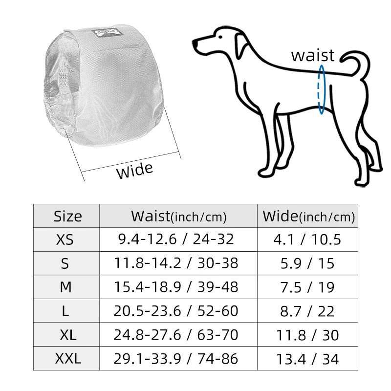 Waschbare Wiederverwendbare Hundewindel Für Rüden Aus Graphen_voghion.com