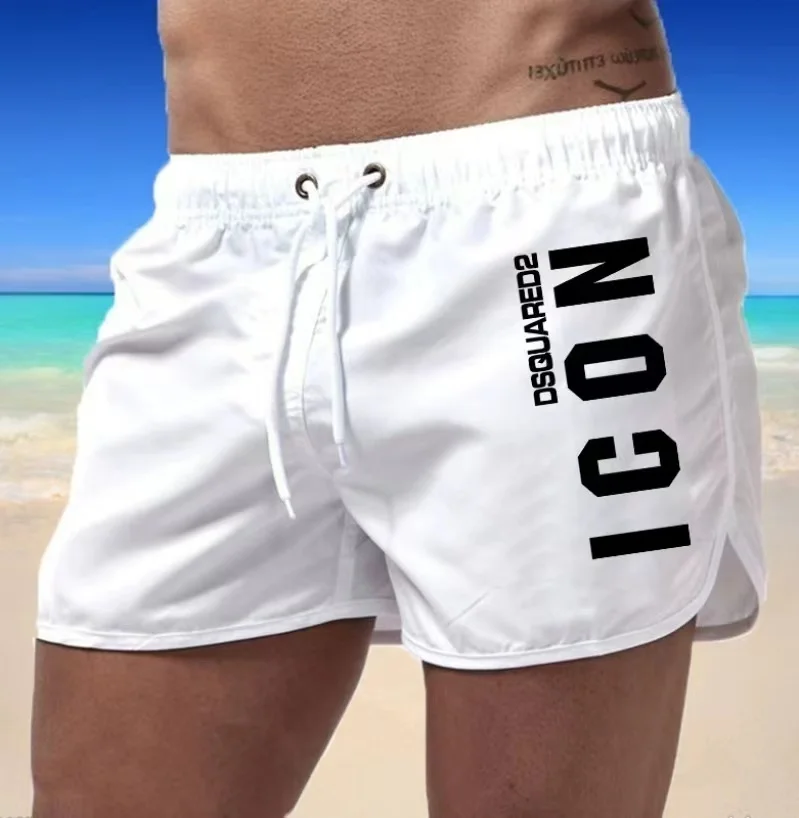 New Men's Swim Shorts Swim Trunks Quick Dry Board Shorts Bathing Suit Breathable Drawstring With Pockets Surfing Beach Summer