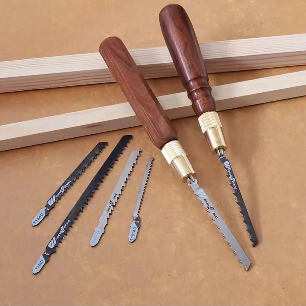 Mini Hand Saw Set with High Carbon Steel Coarse & Fine Tooth Saw Blade for Cutting Wood Replaceable Blade and Wood Handle