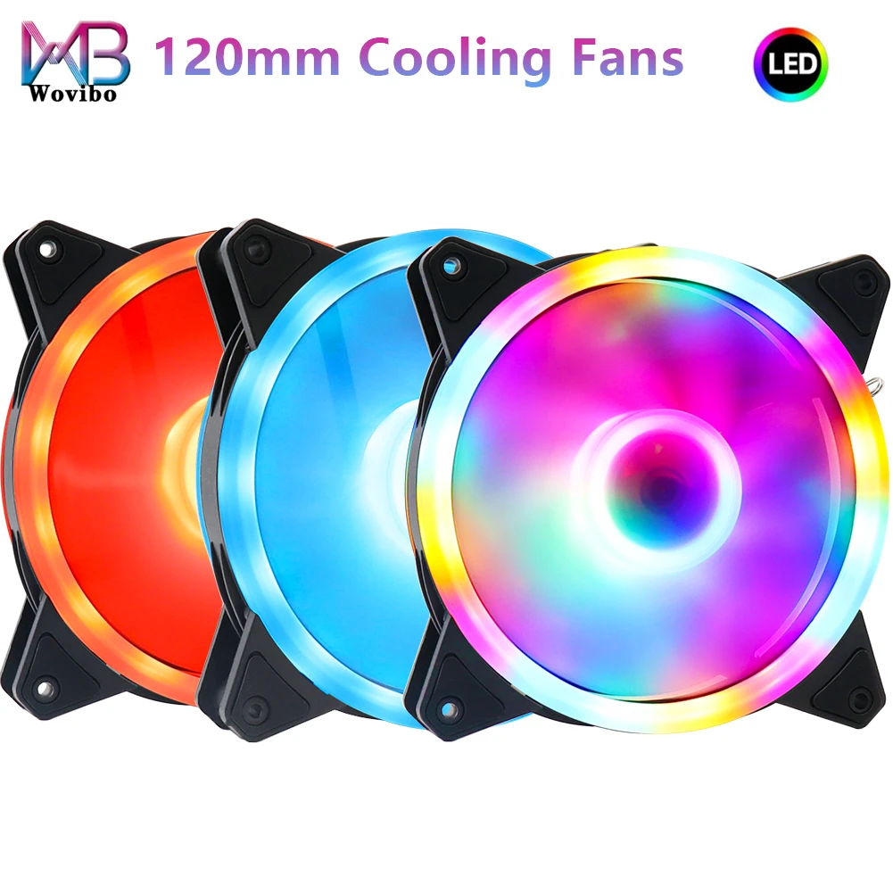 120mm Case Fan Computer Cooling Cooler Fans Molex 3PIN Colorful Radiator For Computer Chassis