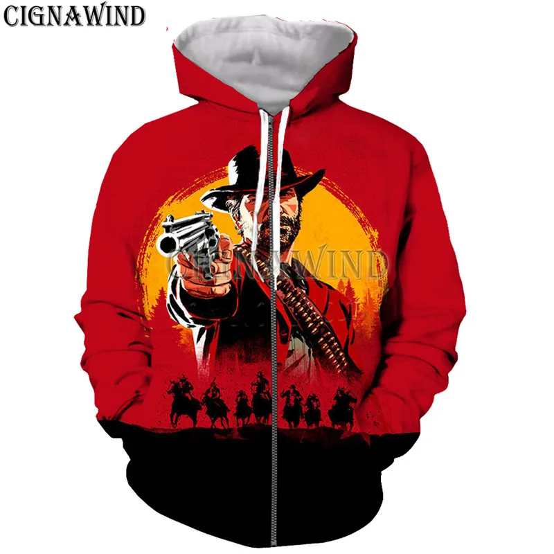 thumbnail image 1 of Sudadera con capucha con estampado 3D del juego Red Dead Redemption 2 para hombre, moda urbana, para deportes al aire libre, informal, para hombre, 1 of 5