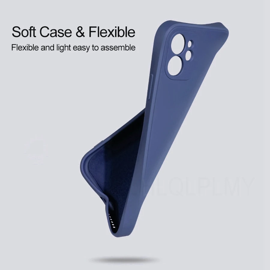 Sleek Square Liquid Silicone Soft Case - Full Protective Cover