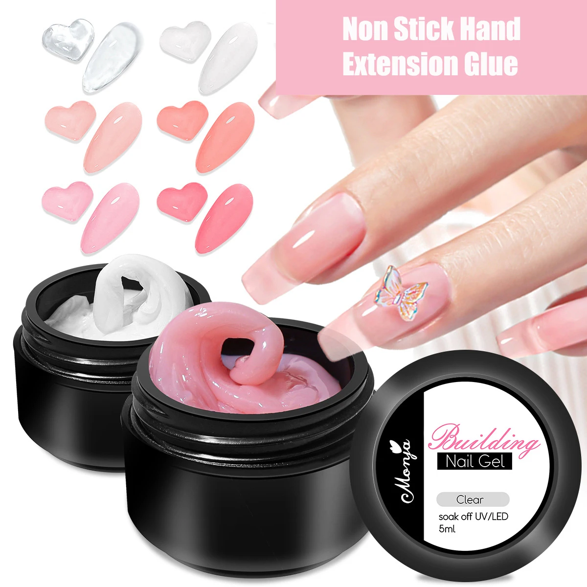 5g/15g Solid Nail Extension Gel Nonstick Hand Soak Off UV Gel Quick