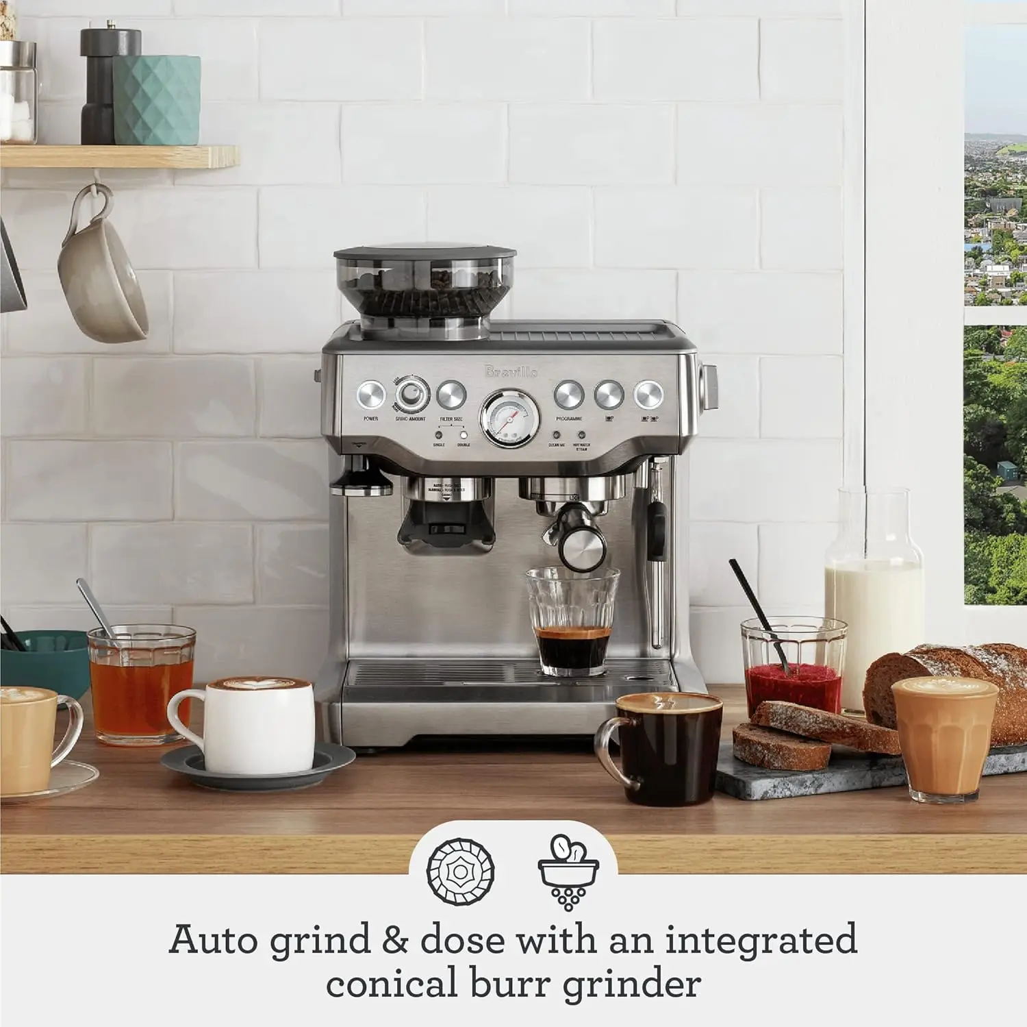 Barista Express Espresso Machine BES870XL Brushed Stainless Steel Precise Espresso Extraction Espresso Machine with Grinding 2