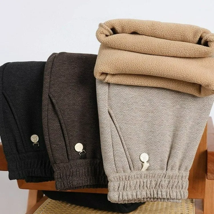 878450-b7b403.jpg 2025 New Warm Pants Women's Velvet Straight Tube Winter Sled Korean Version Plus Size Loose Casual Pants Slim Fit Straight Tube - Image 1