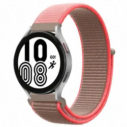 Nylon Smartwatch Strap - Versatile 20mm/22mm Band for 22mm (Neon Pink 53)