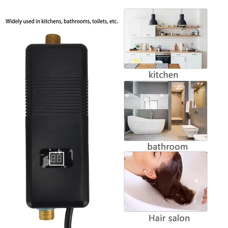 Description Picture 6 of item3000W Instant Electric Water Heater for Home Bathroom Kitchen Washroom Camping Black Bathroom Water Heater Electric Water Heater