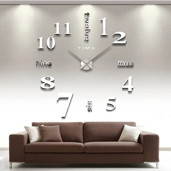 Modern 3D DIY Wall Clock – Large Acrylic Mirror Quartz Clock for Living Room, Home Décor, and Fashionable Interiors 1