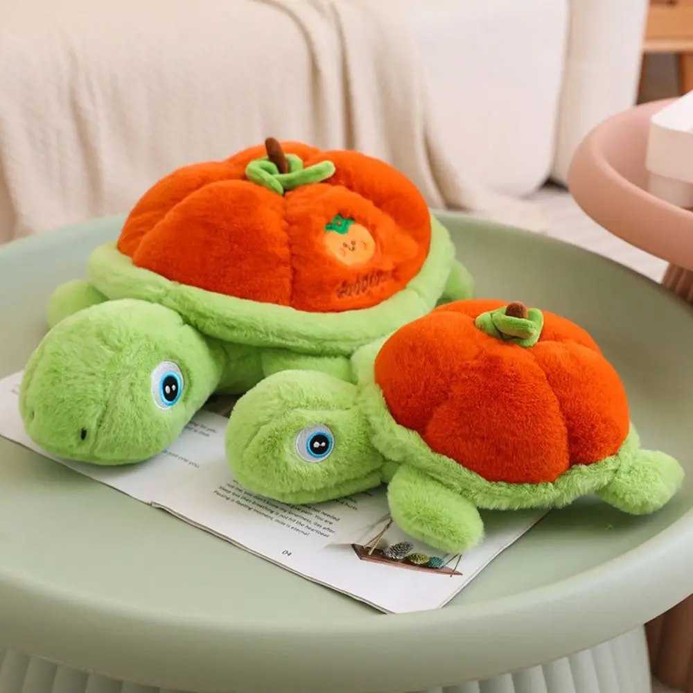 Fluffy Persimmon Tortoise Toys Collection Soft Turtle Stuffed Doll Cute Cartoon Turtle Animal Doll Birthday Christmas