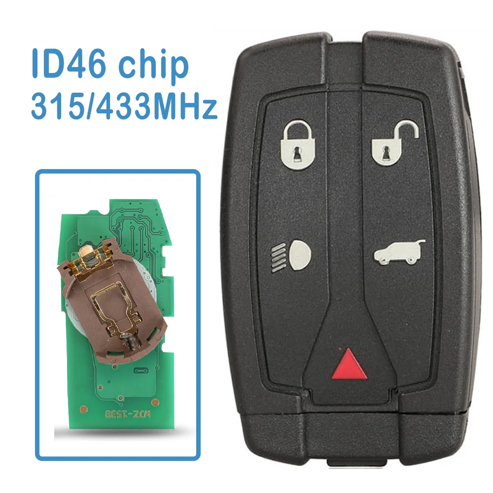 

2 Pcs/lot Auto Smart Remote 315/433MHz Smart Card 4+1 Buttons ID46 Chip Replace Car Key For Land Rover Freelander 2 3 LR2 Sport