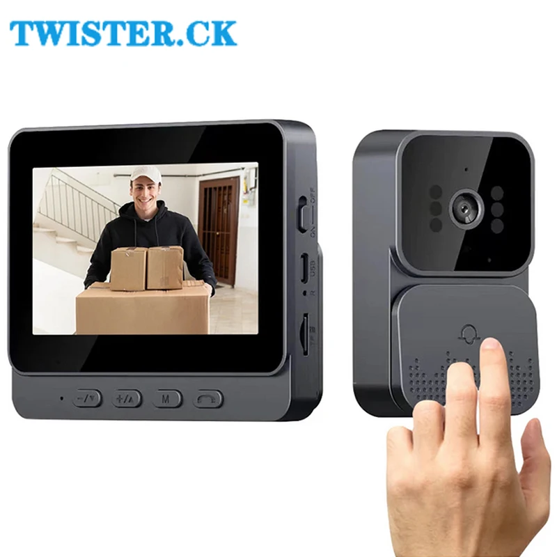 M10 Smart WiFi Doorbell Camera wifi doorbell camera 2-Way Audio Video 4.3" Screen 2.4G Wireless HD Night Vision
