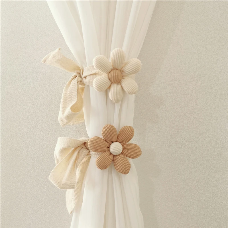 INS Flower Shape Tieback Window Curtain Buckle Clip Kids Room Hanging Curtain Holders Tie Backs Curtain Accessories Home Decor