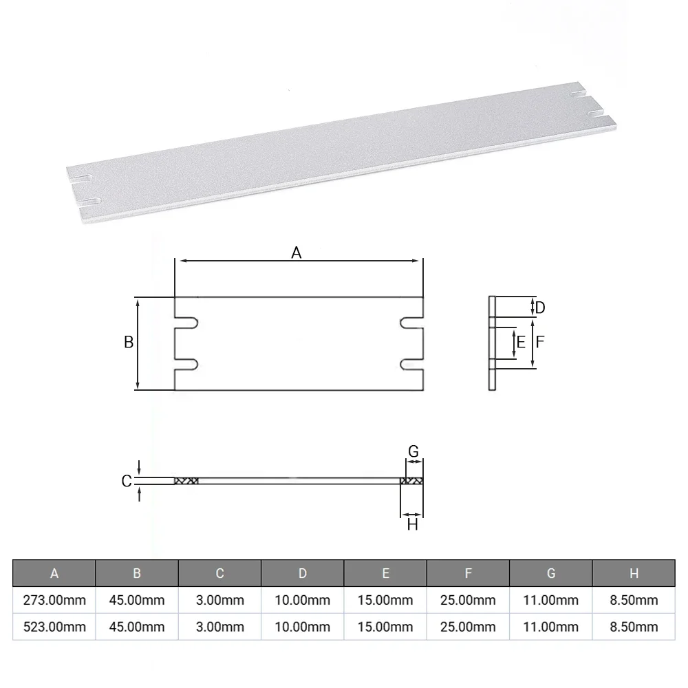 OpenBuilds C-Beam 쉴드, CNC 루터 부품 액세서리, 273mm, 523mm