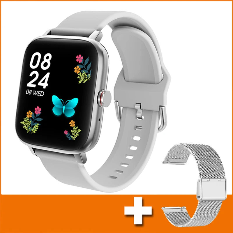 2022 Women Smart Watch Men 1.69" Color Screen Full Touch Fitness Tracker Bluetooth Call Smart Clock Ladies Watch for Android IOS 