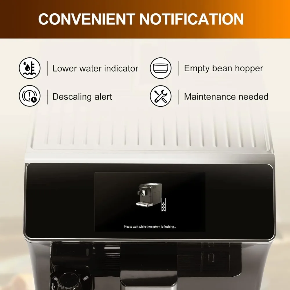 WS-203 Super-automatic Espresso Coffee Machine With Smart Touch Screen For Brewing 16 Coffee Drinks 6