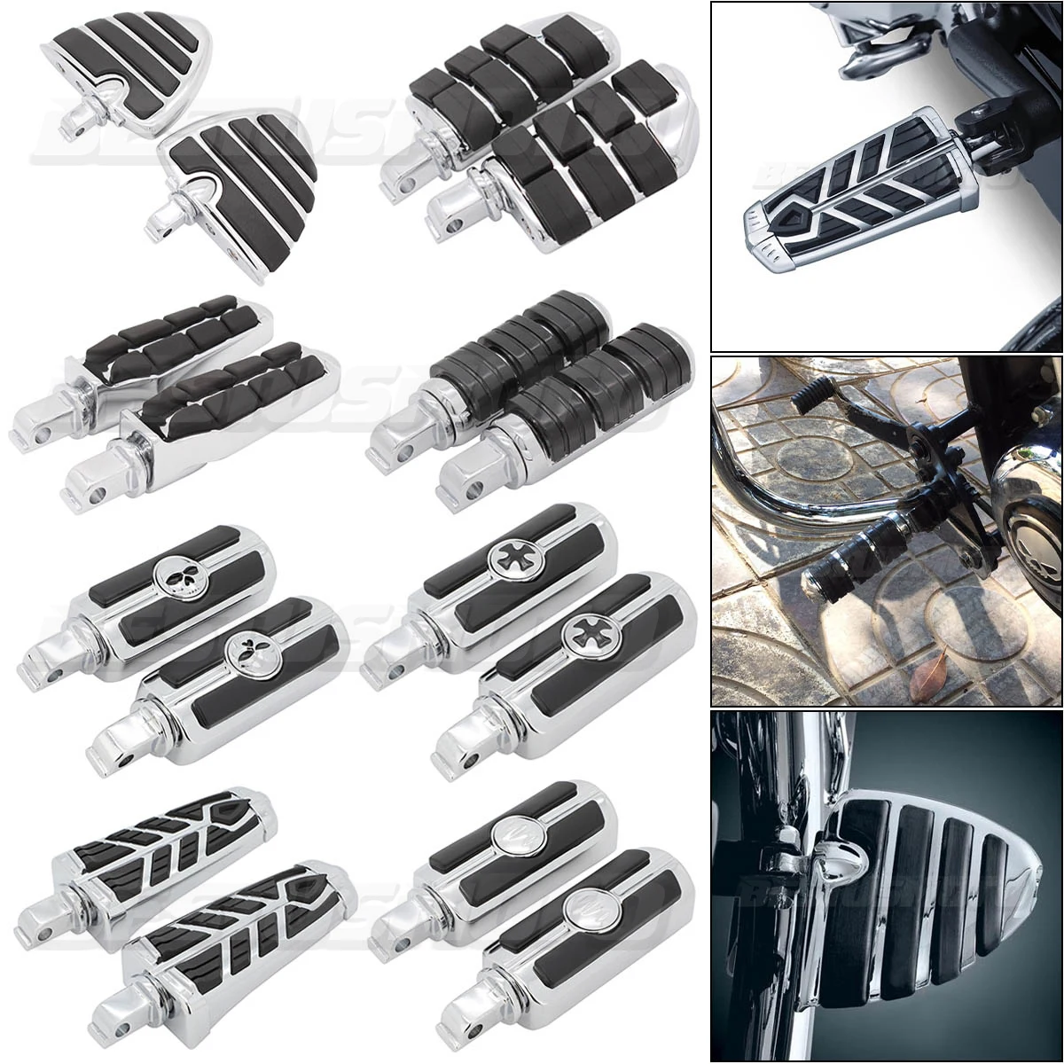 Moto Poggiapiedi Anteriori E Posteriori Pedane Per Victory Cross Country All Hammer Vegas King Pin 8-Ball Jackpot & Judge Boardwalk