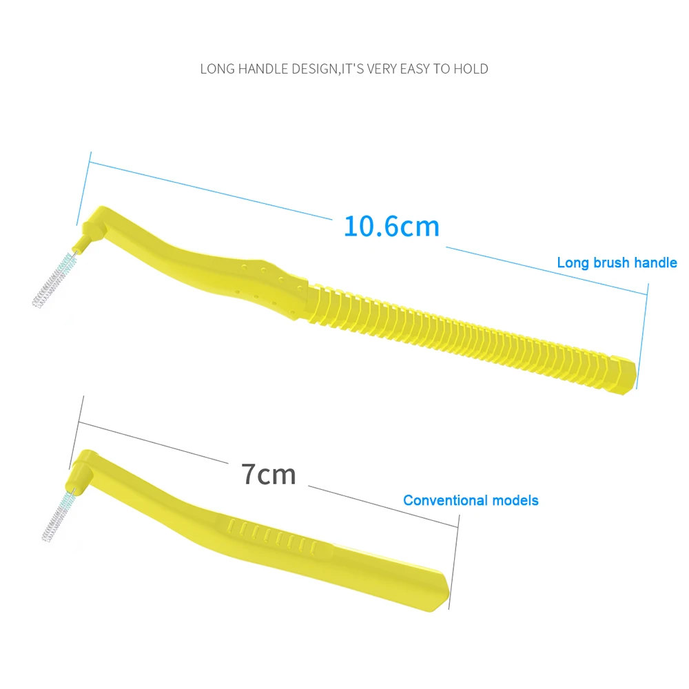 10pcs L Shape Interdental Brushes Tooth Pushpull Removes Plaque Teeth