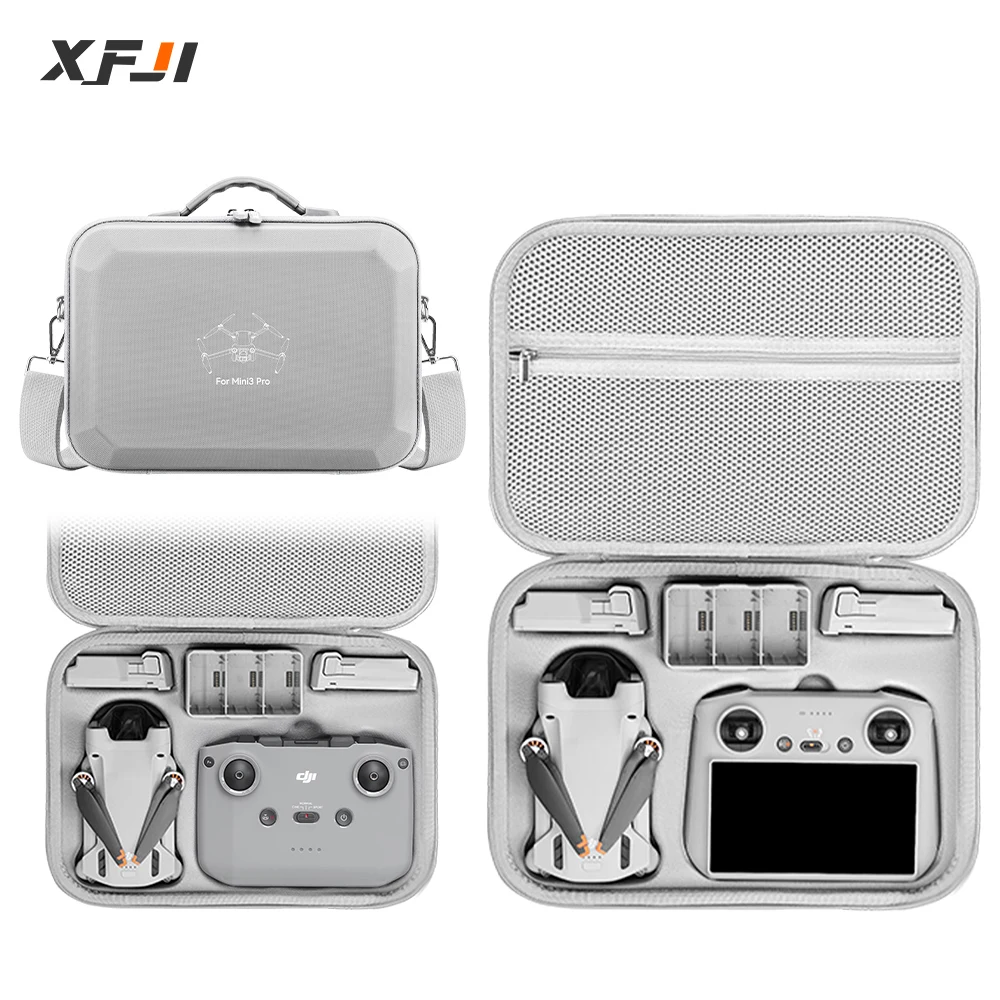 For DJI Mini 3/Mini 3 Pro Portable Storage Bags Hard Shell Carrying Case Drone Accessories PU Leather Waterproof Shoulder Bag drone accessories drone storage bag dji case drone case